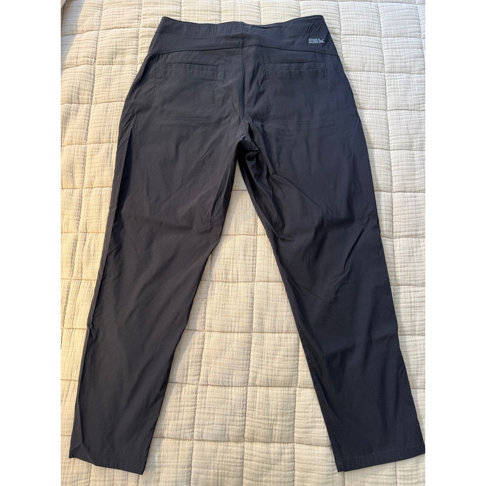 Eddie Bauer Pants Womens 12 Black Horizon Straight Ankle Outdoor Water Repellent - Picture 2 of 7